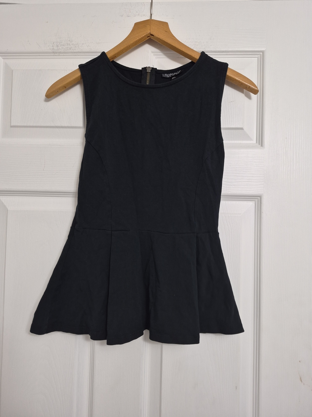 Topshop Black Peplum Tank Top